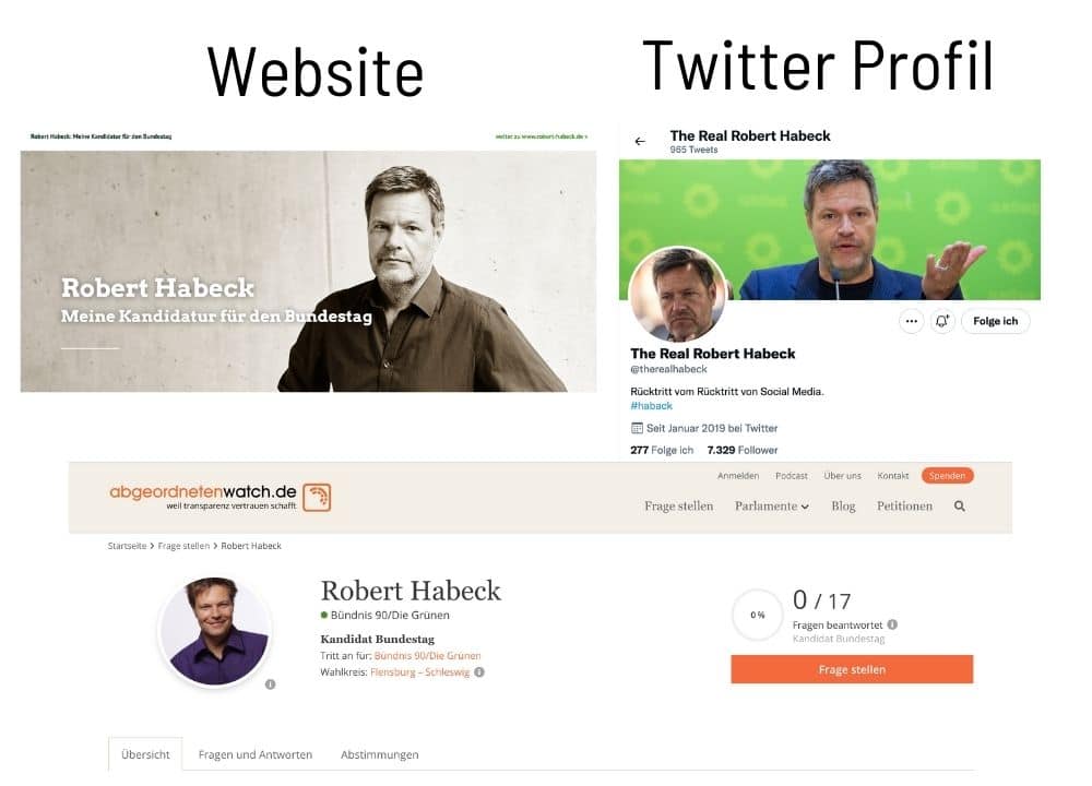 Robert Habeck Personal Branding Profil Website Twitter Personal Branding als Spitzenkandidat für den Bundestag Doreen Ullrich Blog